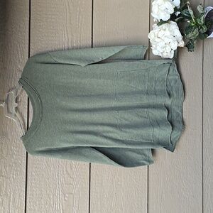 Soft Surroundings Petites Afternoon Walk Distressed Army Green Tunic Size PXS